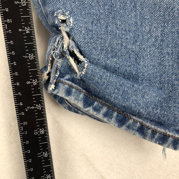 Bill Blass VTG Women's Size 6 Easy Fit Blue Custom Painted Distressed Mom Jeans - Picture 8 of 15